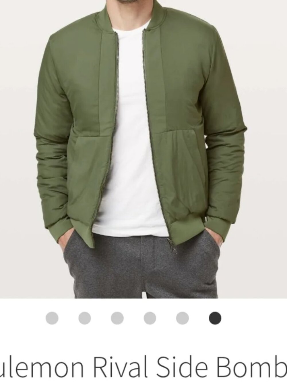 lululemon athletica Rival Side Bomber Men's Unisex Jacket in Tank Green